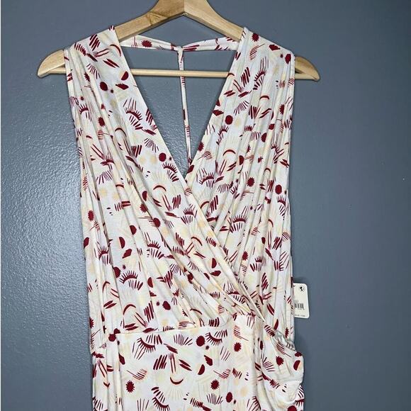Free People Daria Floral Print Halter Maxi Dress NWT White/Red Size Medium - Picture 3 of 6